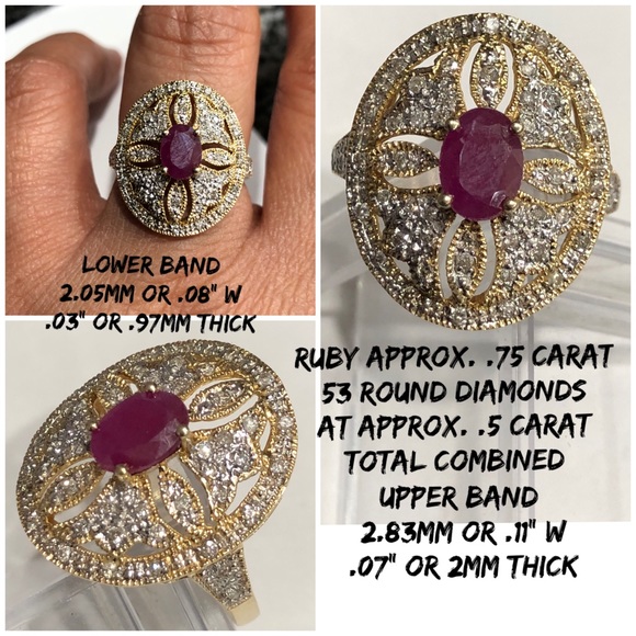 🌟SOLD!🌟10KT Gold Ruby & Diamond Art Deco Ring - Picture 3 of 7